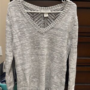Silver Threads V-Neck Sweater by Love Tree